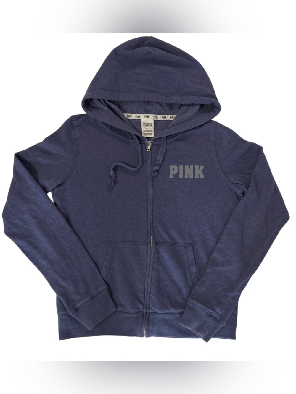 PINK Victoria’s Secret Love Pink Full Zip Hoodie Blue Size Small